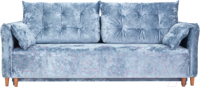 Диван KRONES Цезарь 3 (велюр голубой перламутр)