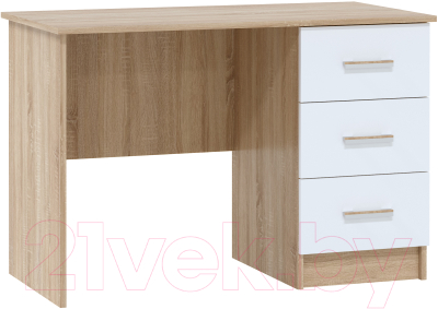 Письменный стол Памир ПКС-3 (дуб сонома/белый глянец)