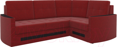 Диван угловой Mebelico Белла У 476 правый (вельвет, красный)