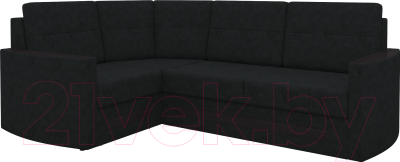Диван угловой Mebelico Белла У 476 левый (вельвет, черный)