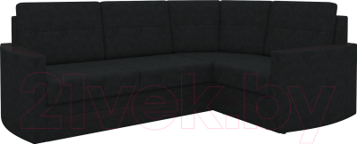 Диван угловой Mebelico Белла У 476 правый (вельвет, черный)