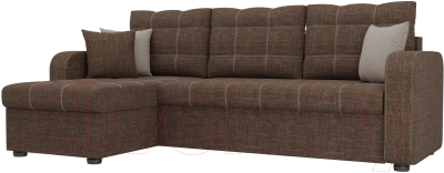 Диван угловой Mebelico Ливерпуль 478 левый / 59612 (рогожка, коричневый)
