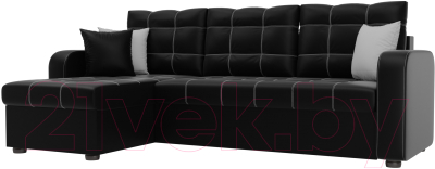 Диван угловой Mebelico Ливерпуль 478 левый / 59614 (экокожа, черный)