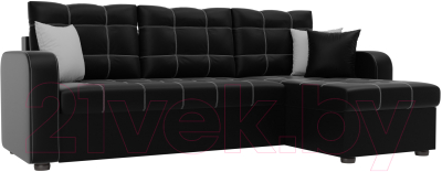 Диван угловой Mebelico Ливерпуль 478 правый / 59614 (экокожа, черный)