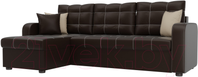 Диван угловой Mebelico Ливерпуль 478 левый / 59615 (экокожа, коричневый)