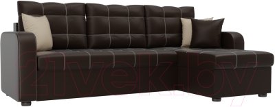 Диван угловой Mebelico Ливерпуль 478 правый / 59615 (экокожа, коричневый)