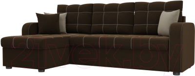 Диван угловой Mebelico Ливерпуль 478 левый / 59620 (микровельвет, коричневый)