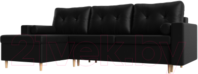 Диван угловой Mebelico Белфаст левый / 59061 (экокожа, черный)