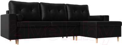 Диван угловой Mebelico Белфаст правый / 59061 (экокожа, черный)