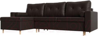 Диван угловой Mebelico Белфаст левый / 59062 (экокожа, коричневый)