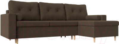 Диван угловой Mebelico Белфаст правый / 59066 (рогожка, коричневый)