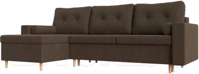 Диван угловой Mebelico Белфаст левый / 59066 (рогожка, коричневый)