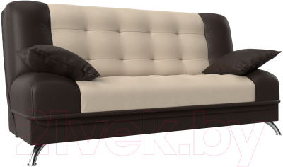 Диван Mio Tesoro Пальма 498 (экокожа, бежевый/коричневый)