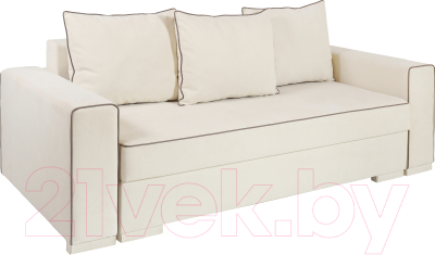 Диван KRONES Цезарь 4 (велюр слоновая кость/коричневый)