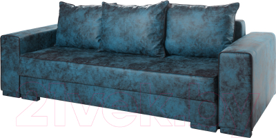 Диван KRONES Цезарь 4 (искуственная замша лазурно-серый/черный)