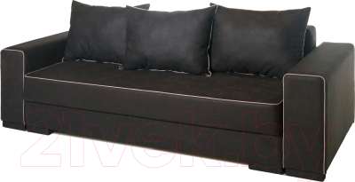 Диван KRONES Цезарь 4 (искуственная замша черно-коричневый/белый)