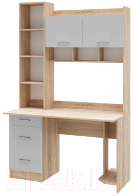 Компьютерный стол Памир ПКС-5 (дуб сонома/белый глянец)