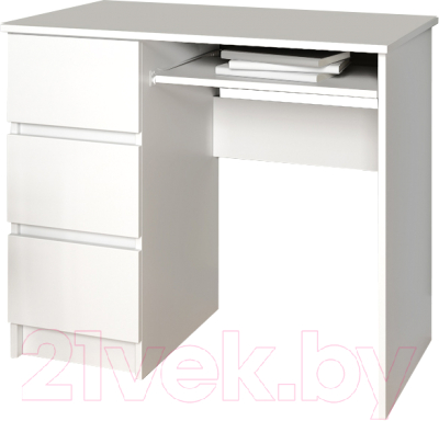 Письменный стол ДСВ Мори левый МС-6 (белый)