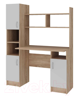 Письменный стол Памир ПКС-6 (дуб сонома/белый глянец)