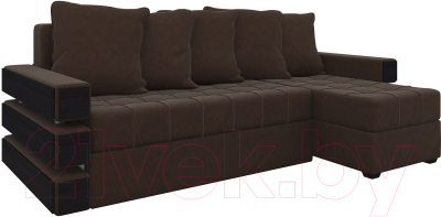 Диван угловой Mebelico Венеция 79 правый / 57913 (микровельвет, коричневый)