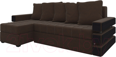 Диван угловой Mebelico Венеция 79 левый / 57913 (микровельвет, коричневый)