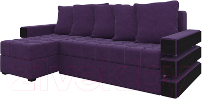 Диван угловой Mebelico Венеция 79 левый / 58274 (микровельвет, фиолетовый)