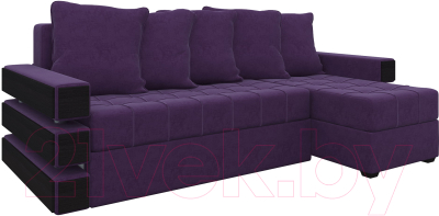 Диван угловой Mebelico Венеция 79 правый / 58274 (микровельвет, фиолетовый)