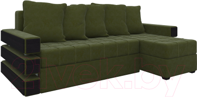 Диван угловой Mebelico Венеция 79 правый / 58277 (микровельвет, зеленый)