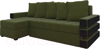 Диван угловой Mebelico Венеция 79 левый / 58277 (микровельвет, зеленый)
