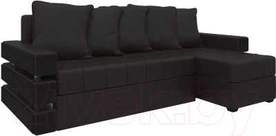 Диван угловой Mebelico Венеция 79 правый / 58281 (экокожа, коричневый)