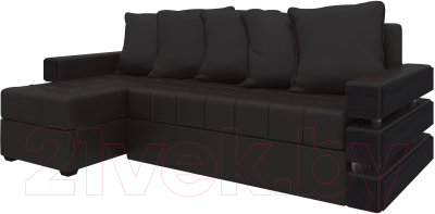 Диван угловой Mebelico Венеция 79 левый / 58281 (экокожа, коричневый)