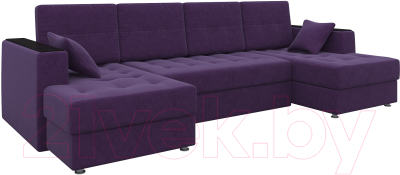 Диван П-образный Mebelico Эмир-П 85 (микровельвет, фиолетовый)
