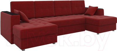 Диван П-образный Mebelico Эмир-П 85 (микровельвет, красный)