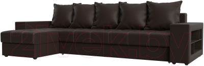 Диван угловой Mebelico Дубай 88 левый / 59637 (экокожа, коричневый)