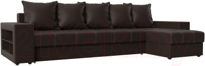 Диван угловой Mebelico Дубай 88 правый / 59637 (экокожа, коричневый)