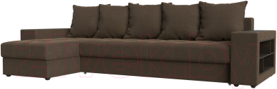Диван угловой Mebelico Дубай 88 левый (рогожка коричневый)
