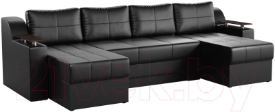 Диван П-образный Mebelico Сенатор-П 94 / 59361 (экокожа, черный)