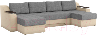 Диван П-образный Mebelico Сенатор-П 94 / 59370 (рогожка, серый/бежевый)