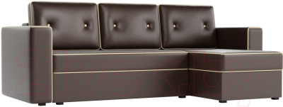 Диван угловой Mebelico Принстон 98 правый / 60154 (экокожа, коричневый)