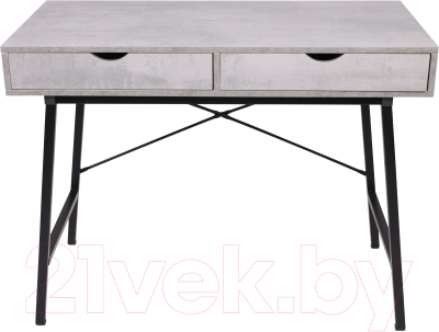Письменный стол AksHome Agat (бетон/черный металл)