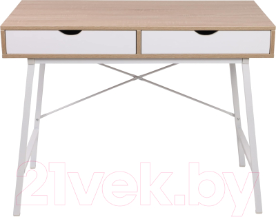 Письменный стол AksHome Agat (светлый дуб/белый металл)