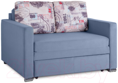 Диван KRONES Афродита выкатной 195x120 (велюр серый/рисунок)