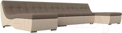 Диван П-образный Лига Диванов Монреаль Long 250 / 111546 (корфу 03/экокожа бежевый)