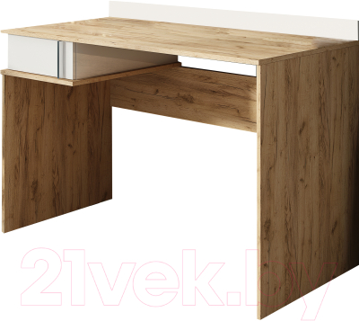 Письменный стол МебельЭра Джамп (дуб вотан/белый глянец)