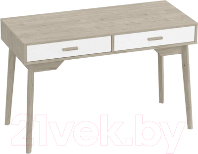 Письменный стол Мебельград Калгари (дуб натуральный светлый/белый матовый)