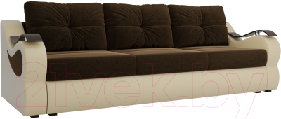 Диван Mebelico Меркурий 217 (микровельвет коричневый/экокожа бежевый)