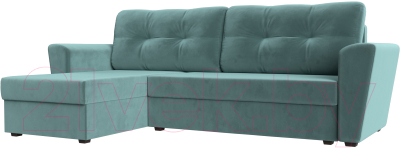 Диван угловой Mebelico Амстердам Лайт левый (велюр бирюзовый)