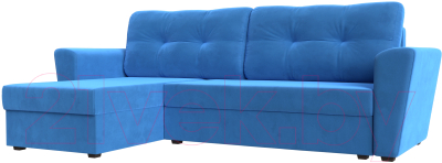 Диван угловой Mebelico Амстердам Лайт левый (велюр голубой)