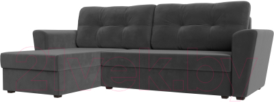 Диван угловой Mebelico Амстердам Лайт левый (велюр серый)