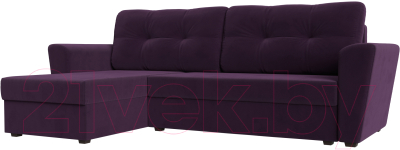 Диван угловой Mebelico Амстердам Лайт левый (велюр фиолетовый)
